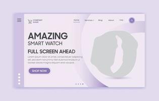 Landing page template design vector
