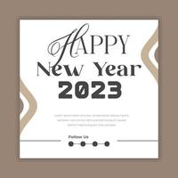 happy new year 2023 text typography design poster template vector