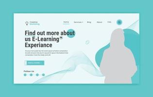 Landing page template design vector