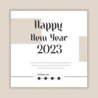 feliz año nuevo 2023 plantilla de póster de diseño de tipografía de texto vector