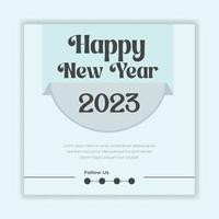 feliz año nuevo 2023 plantilla de póster de diseño de tipografía de texto vector