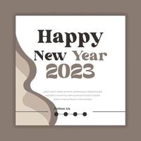 happy new year 2023 text typography design poster template vector