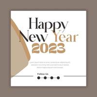 happy new year 2023 text typography design poster template vector