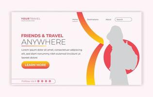 Web Landing page template design vector