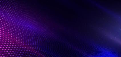 Abstract technology futuristic digital concept dot pattern with lighting glowing particles dot elements on dark blue background. vector