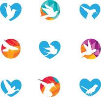 Bird  vector design. Loving and caring bird logo.