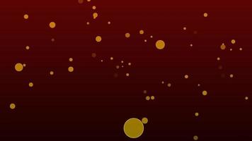 Bubbles yellow element slow random floating and  faded on dark tone maroon background video