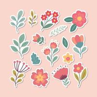 Spring Floral And Blooming Flower Sticker vector
