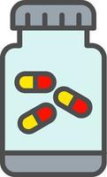 Pills Bottle Vector Icon Design