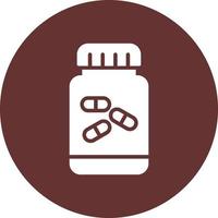 Pills Bottle Vector Icon Design