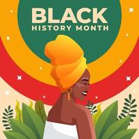 Black History Month Concept with Beautiful African American Woman vector