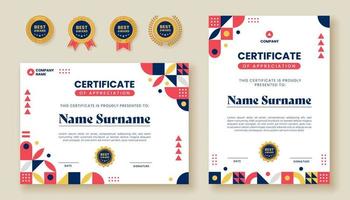 Flat Geometric Certificate Template vector