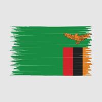 Zambia Flag Brush vector