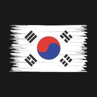 pincel de bandera de corea del sur vector