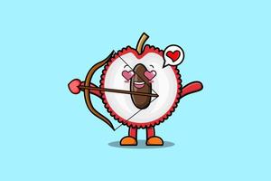 Cute cartoon character romantic cupid Lychee vector