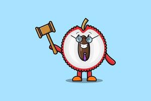 Cute cartoon mascot character wise judge Lychee vector