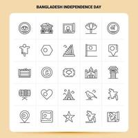 contorno 25 día de la independencia de bangladesh conjunto de iconos diseño de estilo de línea vectorial conjunto de iconos negros paquete de pictogramas lineales diseño de ideas de negocios web y móviles ilustración vectorial vector