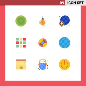 Modern Set of 9 Flat Colors and symbols such as squares grid suggestion web money Editable Vector Design Elements
