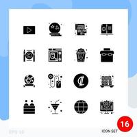 Solid Glyph Pack of 16 Universal Symbols of business hardware scary guide online order Editable Vector Design Elements