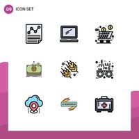 Set of 9 Modern UI Icons Symbols Signs for medical money imac shopping full Editable Vector Design Elements