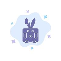 Bunny Easter Rabbit Holiday Blue Icon on Abstract Cloud Background vector