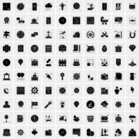 Set of 100 Business Solid Glyph icons vector