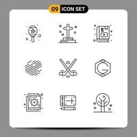 Pack of 9 Modern Outlines Signs and Symbols for Web Print Media such as canada crypto e book coin study Editable Vector Design Elements