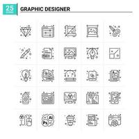 25 Graphic Designer icon set vector background