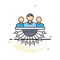 Allocation group human management outsource Flat Color Icon Vector