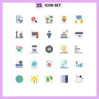 conjunto de 25 iconos de ui modernos símbolos signos para sillón de negocios ping pong arecaceae árbol elementos de diseño vectorial editables vector