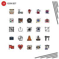 25 iconos creativos signos y símbolos modernos del cáncer energía educación carga waffle elementos de diseño vectorial editables vector