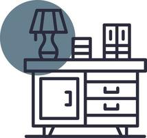 Bedside Table Creative Icon Design vector