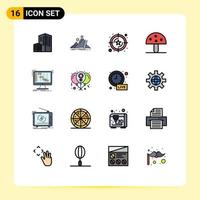 Set of 16 Modern UI Icons Symbols Signs for ableton nature rating mushroom autumn Editable Creative Vector Design Elements