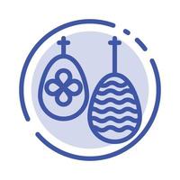 Celebration Easter Egg Food Blue Dotted Line Line Icon vector