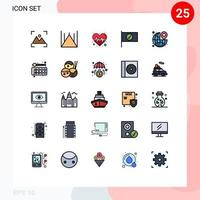 25 Creative Icons Modern Signs and Symbols of pin around pulse sign checked Editable Vector Design Elements