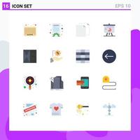 User Interface Pack of 16 Basic Flat Colors of accessories pie chart copy sales chart Editable Pack of Creative Vector Design Elements