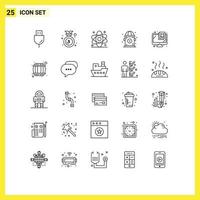 Modern Set of 25 Lines and symbols such as computer life medal city healthcare Editable Vector Design Elements