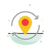 Arrow Location Map Marker Pin Abstract Flat Color Icon Template vector