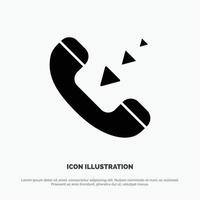Call Communication Incoming Phone solid Glyph Icon vector
