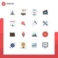 Mobile Interface Flat Color Set of 16 Pictograms of image process spa creative smart phone Editable Pack of Creative Vector Design Elements