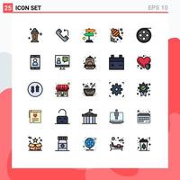 25 Creative Icons Modern Signs and Symbols of roll camera confused jar honey Editable Vector Design Elements