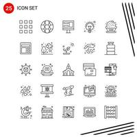 Collection of 25 Vector Icons in Line style Pixle Perfect Outline Symbols for Web and Mobile Line Icon Signs on White Background 25 Icons