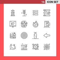 16 Thematic Vector Outlines and Editable Symbols of advertising hazardous list chemistry biochemistry Editable Vector Design Elements