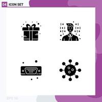 Pack of creative Solid Glyphs of box port present programming biochemistry Editable Vector Design Elements