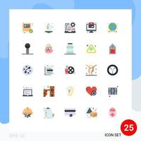 25 iconos creativos signos y símbolos modernos de código de insignia de ecología tienda en línea elementos de diseño vectorial editables vector