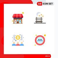 Stock Vector Icon Pack of 4 Line Signs and Symbols for public public nature capitalist signs Editable Vector Design Elements