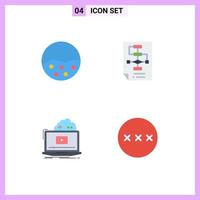 Group of 4 Flat Icons Signs and Symbols for pigment strategy skin corporate game Editable Vector Design Elements