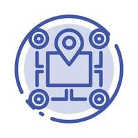 Location Map Chip Area Pointer  Blue Dotted Line Line Icon vector