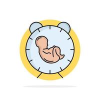 tiempo de entrega bebé nacimiento niño color plano icono vector