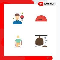 4 User Interface Flat Icon Pack of modern Signs and Symbols of avatar jump sport gauge rope Editable Vector Design Elements